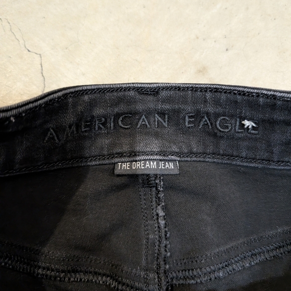 American Eagle Hi-Rise Jegging The Dream Jean Women's 2 Black Stretch - Picture 3 of 7